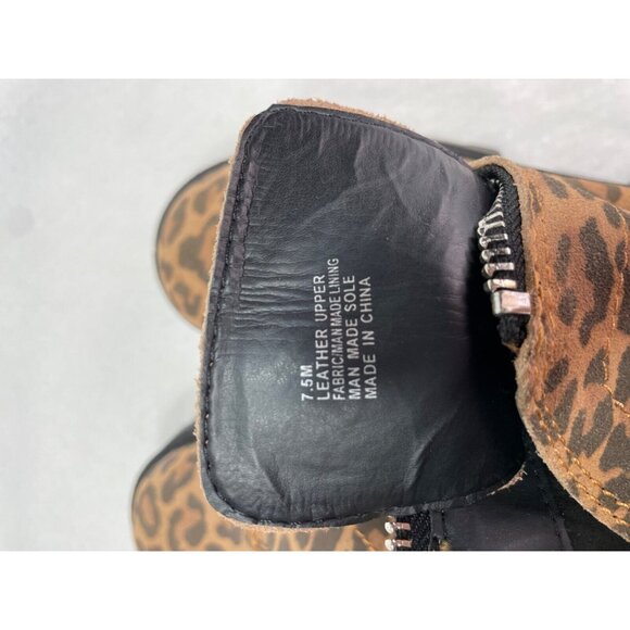 Gianni Bini size 7.5 All-Star Leopard Print Suede Zip Chunky Lug Sole Platform - Picture 7 of 7